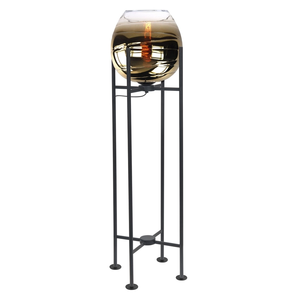 Stehlampe Fantasy schwarz mit braunem Glas 101cm Highlight