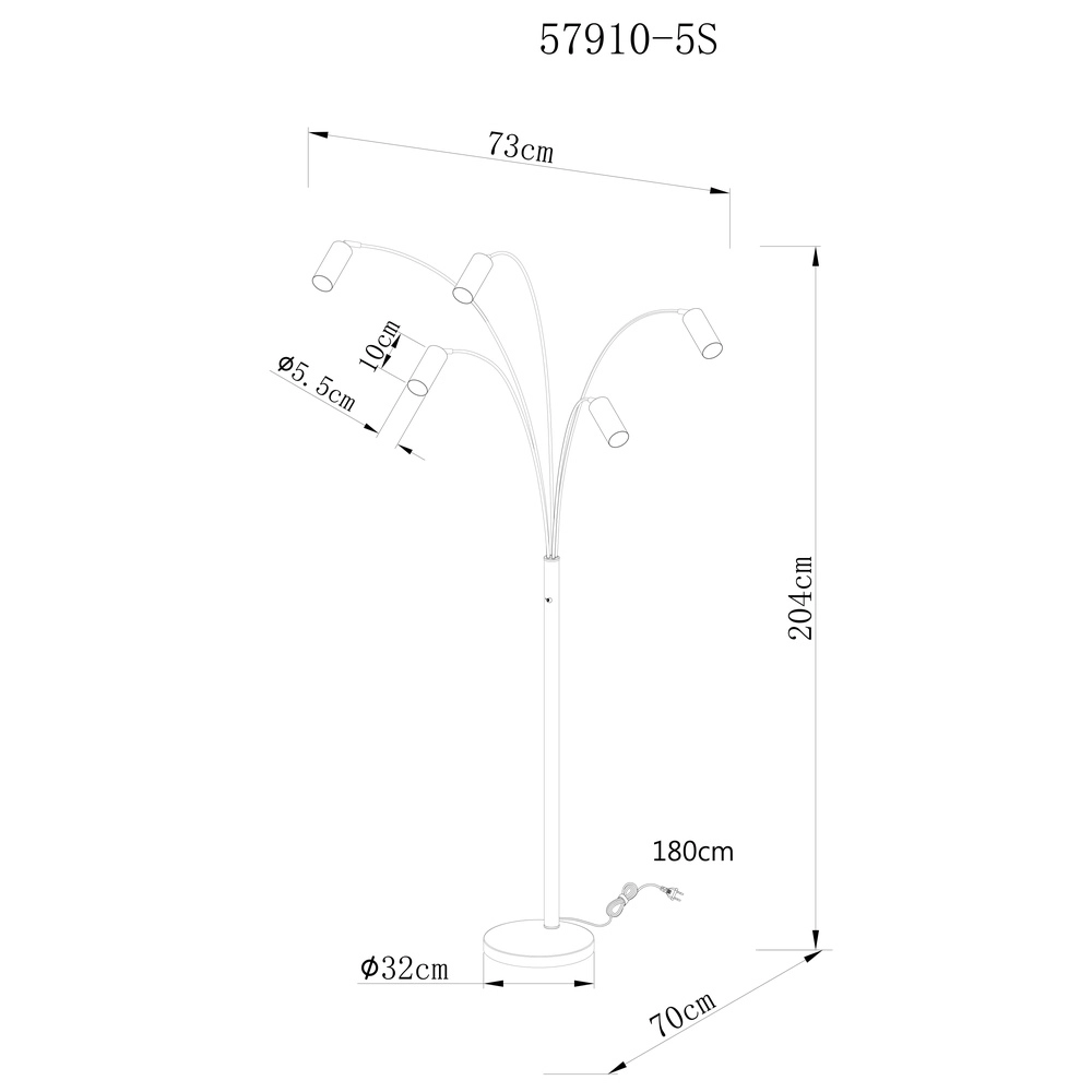 Stehlampe Robby Schwarz Globo 9007371468782