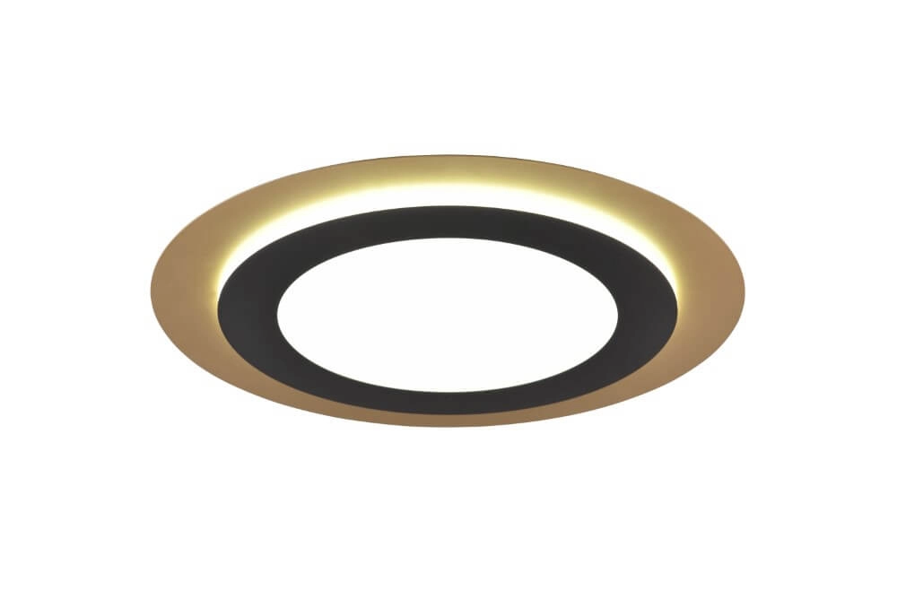 Runde Design-Deckenleuchte Morgan schwarz mit gold Trio 4017807574425