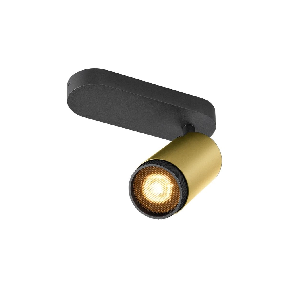 Aufputz-Spot Grip! L Gold mit schwarzem Ring