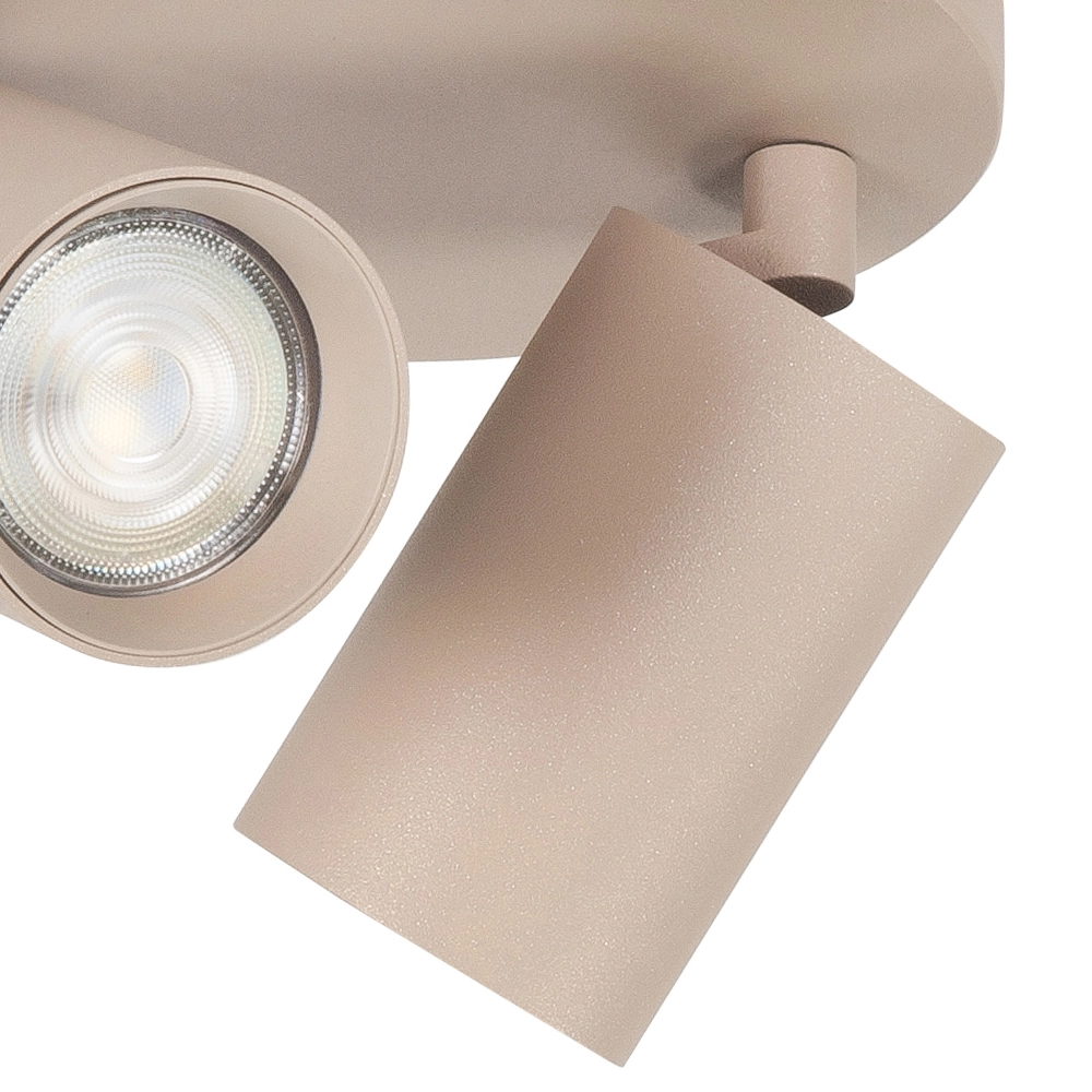 Aufputz-Spot Mila 2-flammig rund sandbraun Highlight 8718379050398