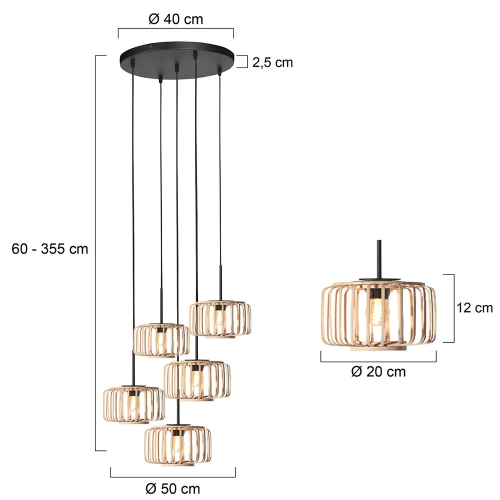 5-flammige Pendelleuchte HaloSwap rund Ø 50cm Steinhauer 8712746183160