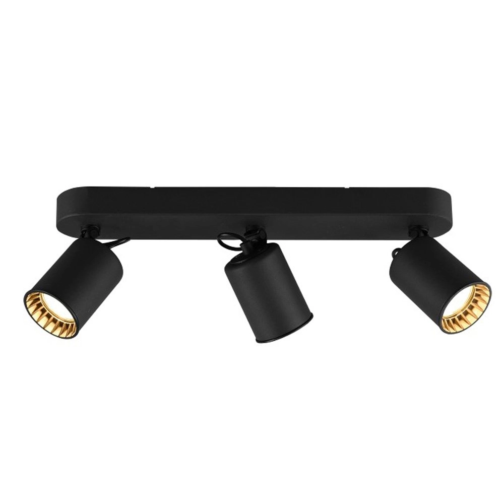 Schwarze Deckenlampe Pago mit 3 Flecken Trio 4017807408263