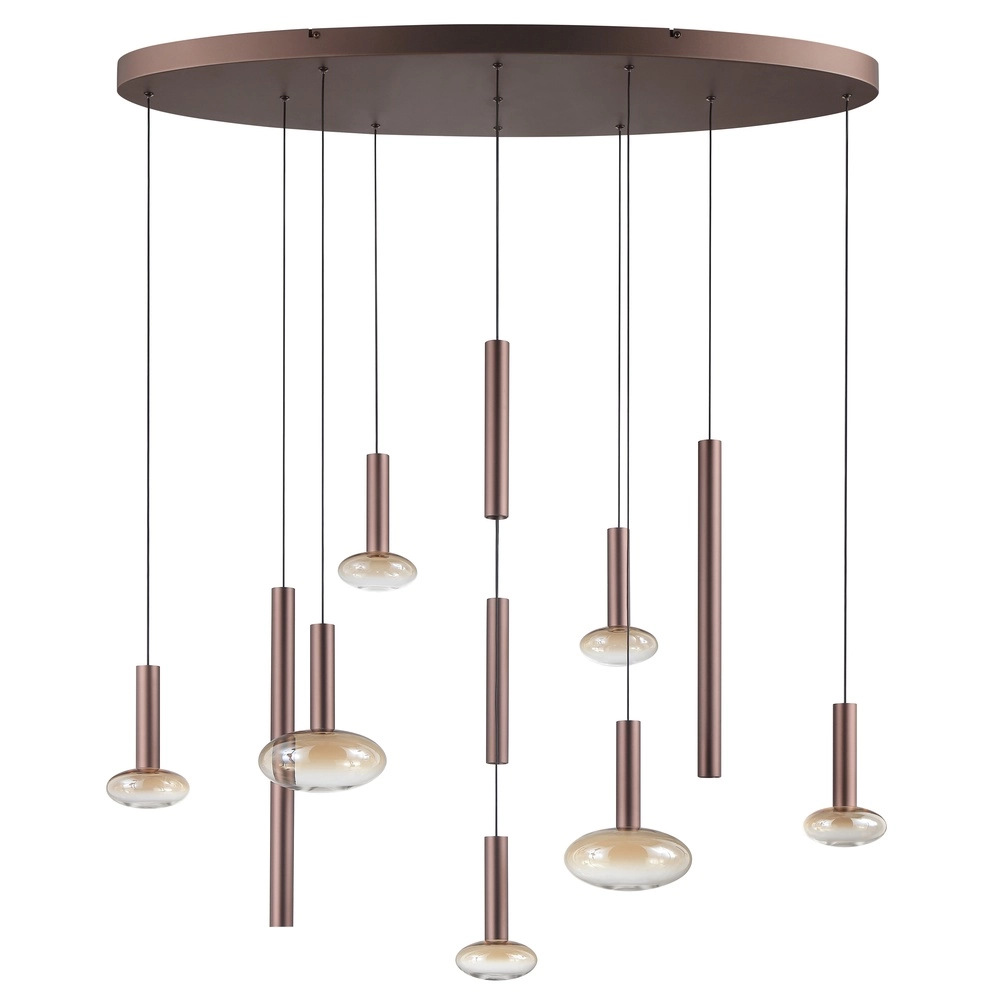 Pendellampe Veridian Coffee Brown mit Amber Glass Oval Brilliant 4004353476907