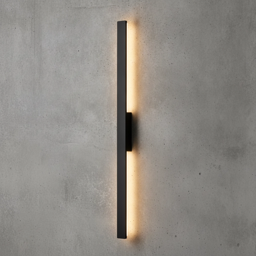 Schlanke Wandleuchte Aneth schwarz 104cm