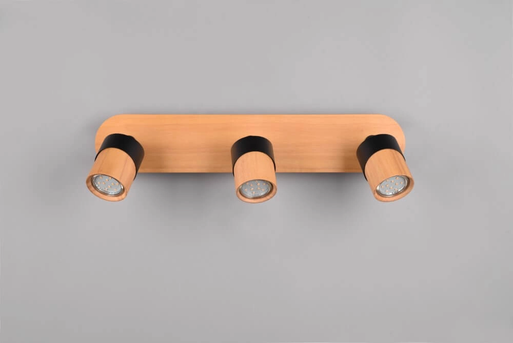 Deckenleuchte aus Holz mit Schwarz Aruni 3-flammig Trio 4017807562231