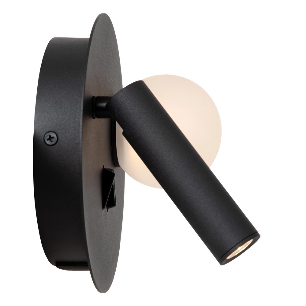 Design-Nachttischlampe Matiz Schwarz mit USB-Ladepunkt Lucide 5411212771322