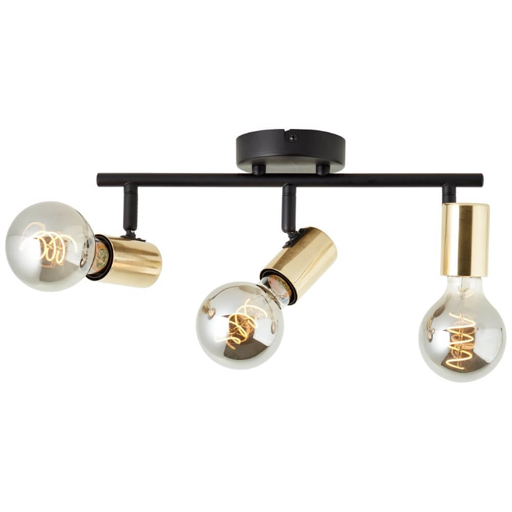 Schwarz mit goldener Deckenlampe Kerry 3-flammig Brilliant 4004353409042