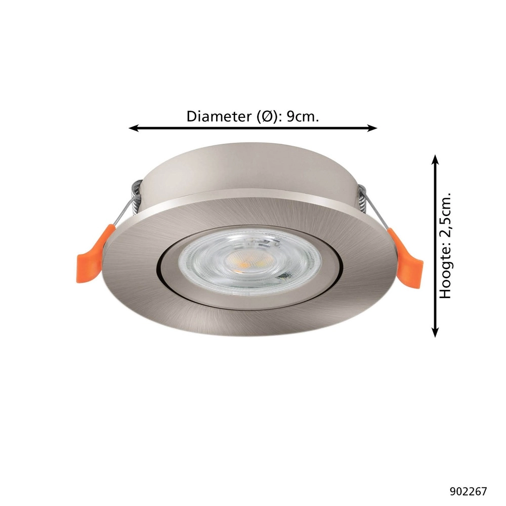 Einbaustrahler Barranco nickel Ø 9cm - 3-stufig CCT Eglo 9008606359417
