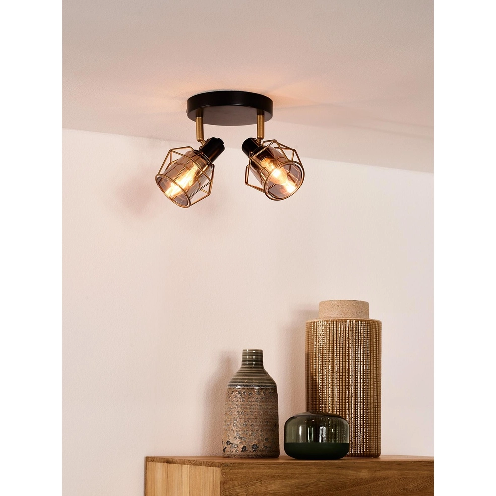 Deckenlampe Nila 2-Licht Schwarz Lucide 5411212770981