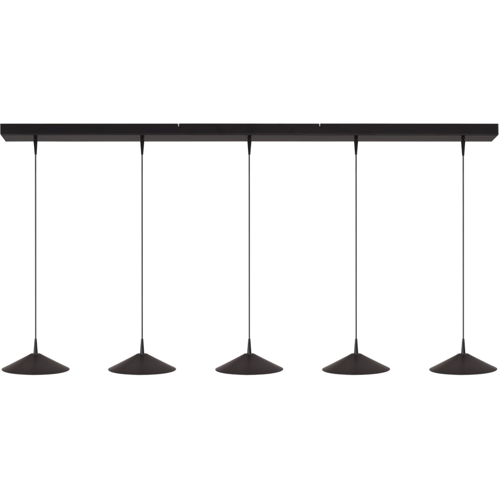 5-Licht Pendellampe Ceppo schwarz Ø 22 cm