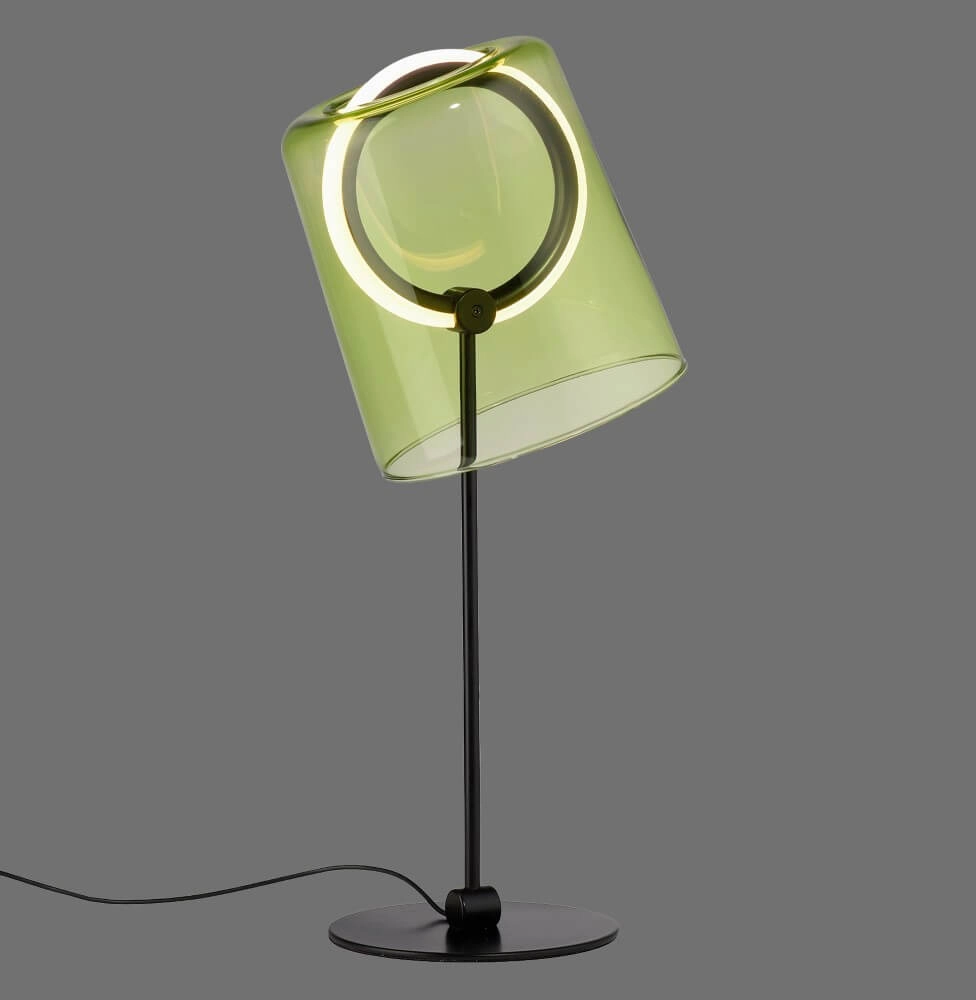 Tischlampe Zula schwarz mit grünem Glas Paul Neuhaus 4012248385876