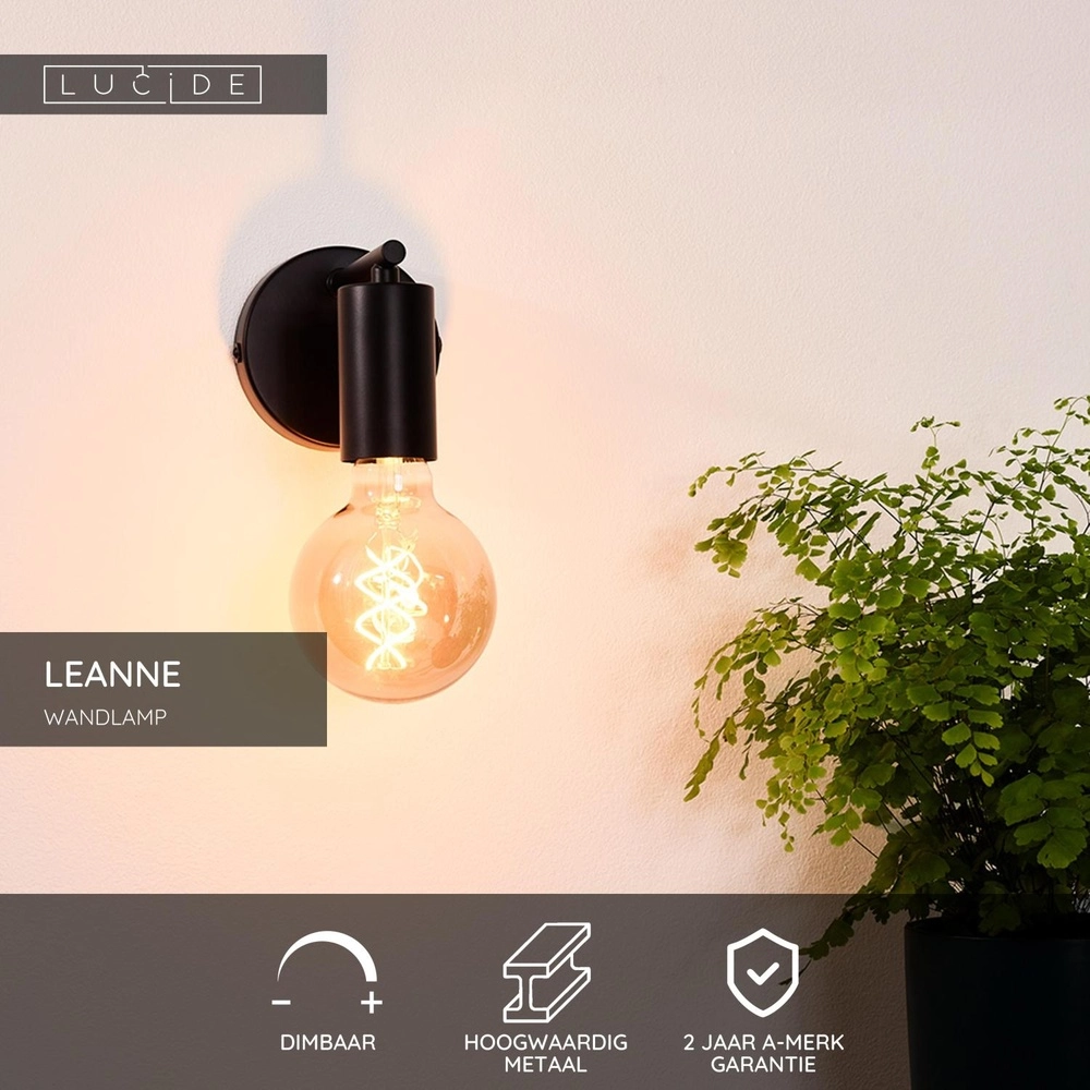 Wandlicht Leanne Schwarz Lucide 5411212211088