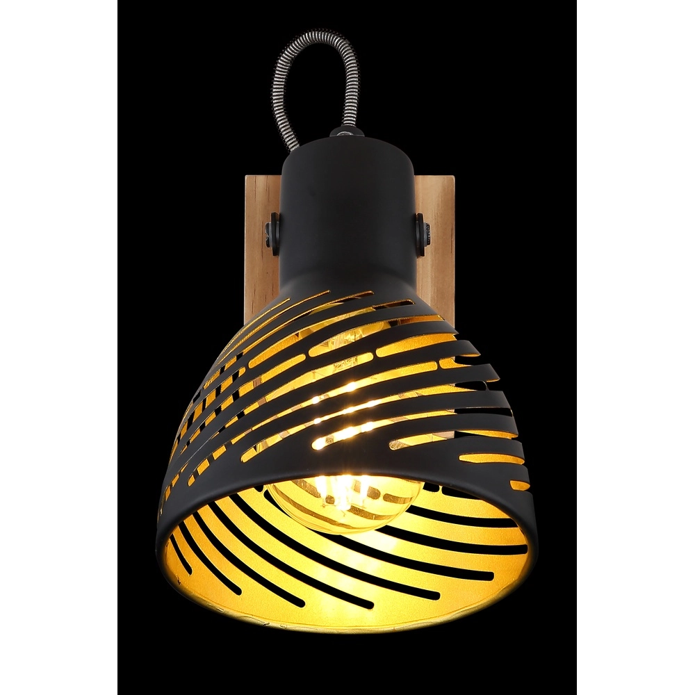 Wandlampe Lenna Holz mit Schwarz Globo 9007371419685
