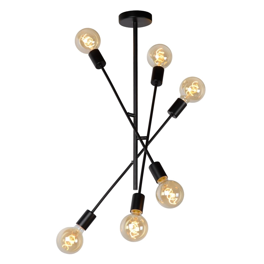 Deckenlampe Lester Black 6-Lights Lucide 5411212211033