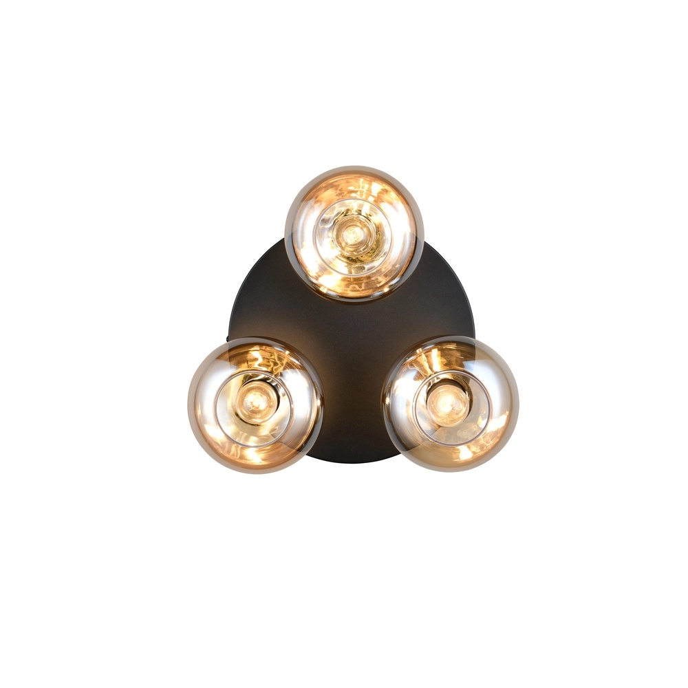Deckenlampe Divina schwarz mit Braunglas Trio 4017807667363