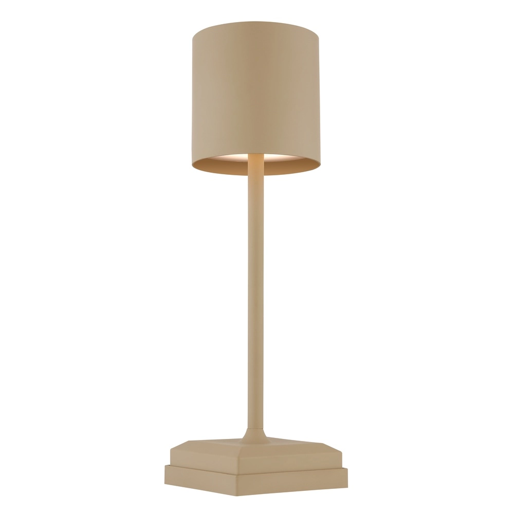 Moderne Tischleuchte Dixon Sand Braun Wiederaufladbar Globo 9007371531394