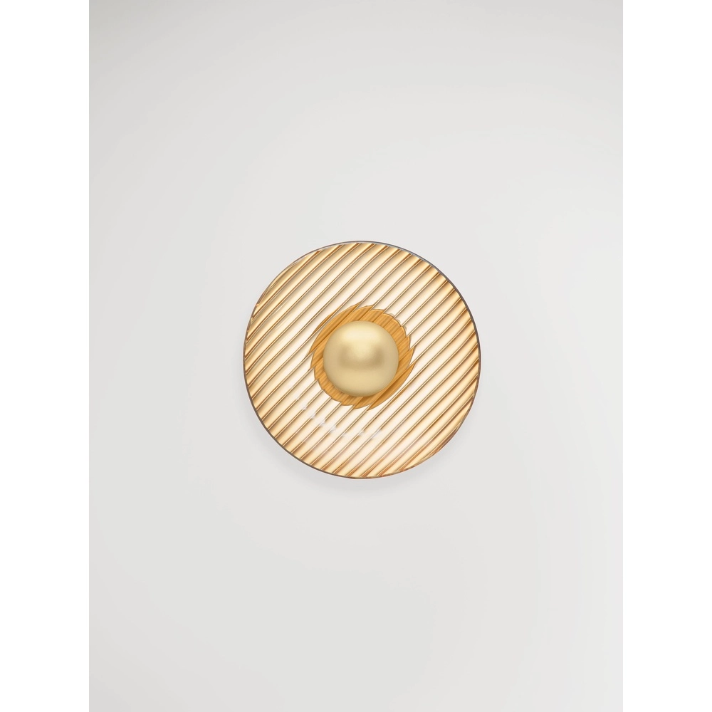 Wandlampe Lavina Gold mit Bernsteinglas Ø 25 cm Lyora 5212063501416