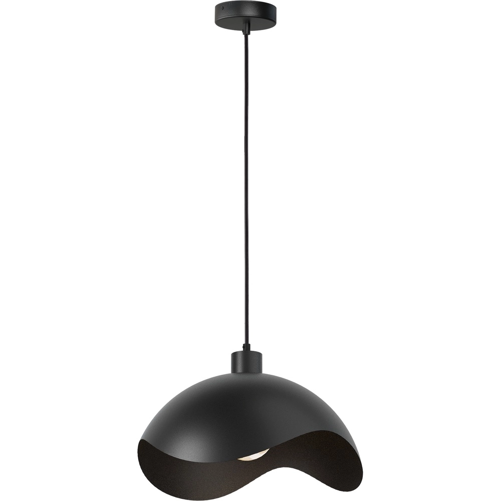 Design-Pendellampe Volta Ø40cm – wellig – schwarz