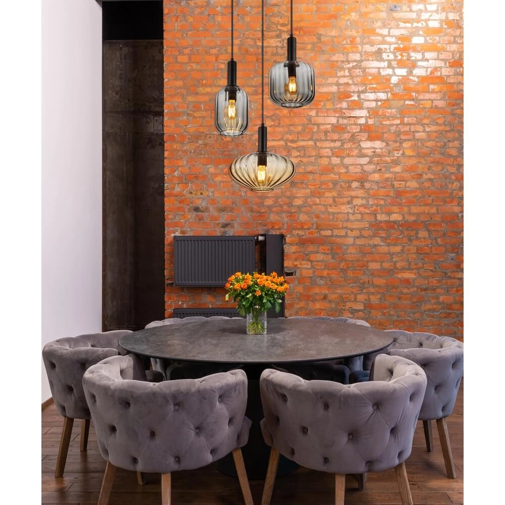 Pendelleuchte Valletta mit farbigem Glas 3-flammig Globo 9007371455867