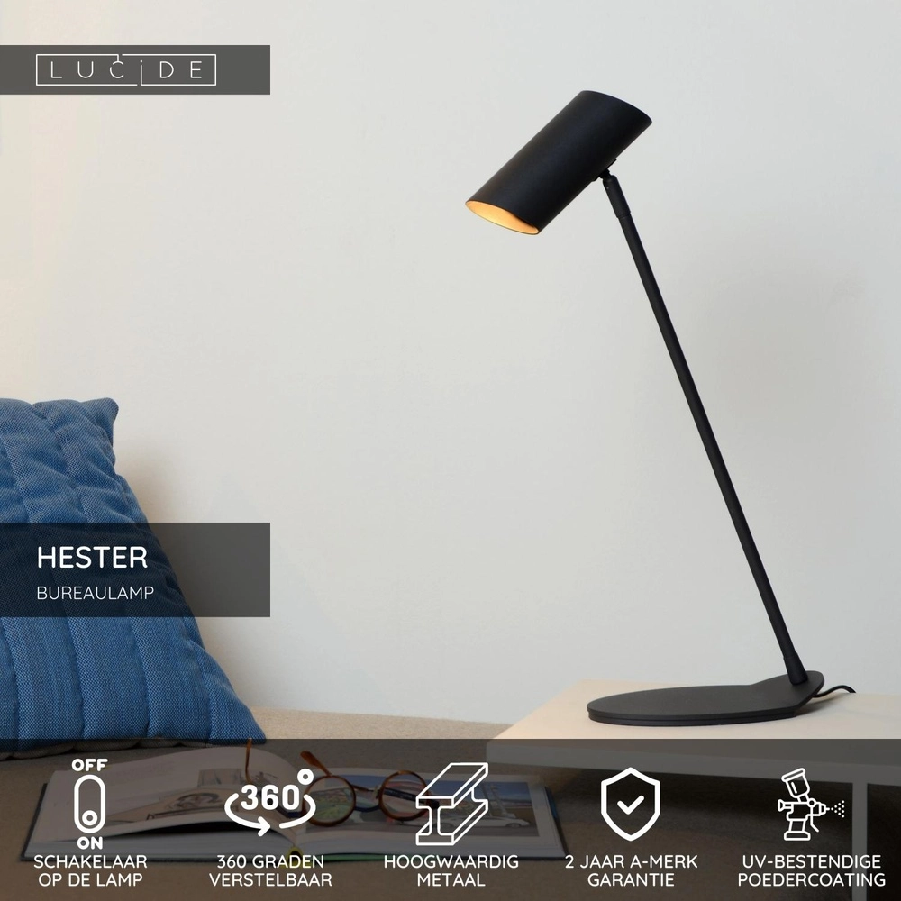 Schreibtischlampe Hester Anthrazit Lucide 5411212193834