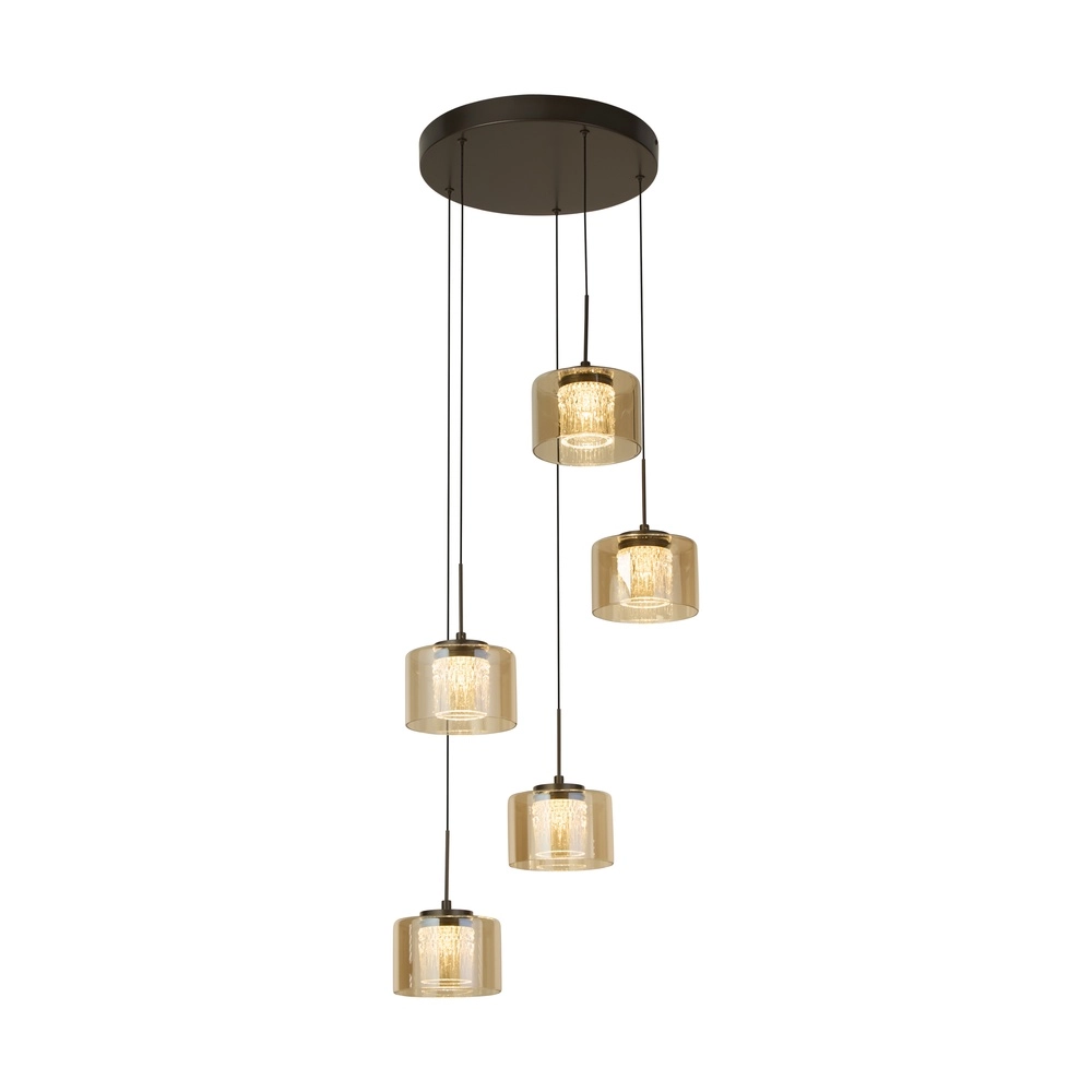 Design-Pendellampe Tumblers 5-Licht Bronze