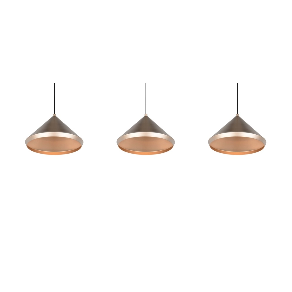3-flammige Pendelleuchte Laguna kaffeebraun Trio 4017807671056