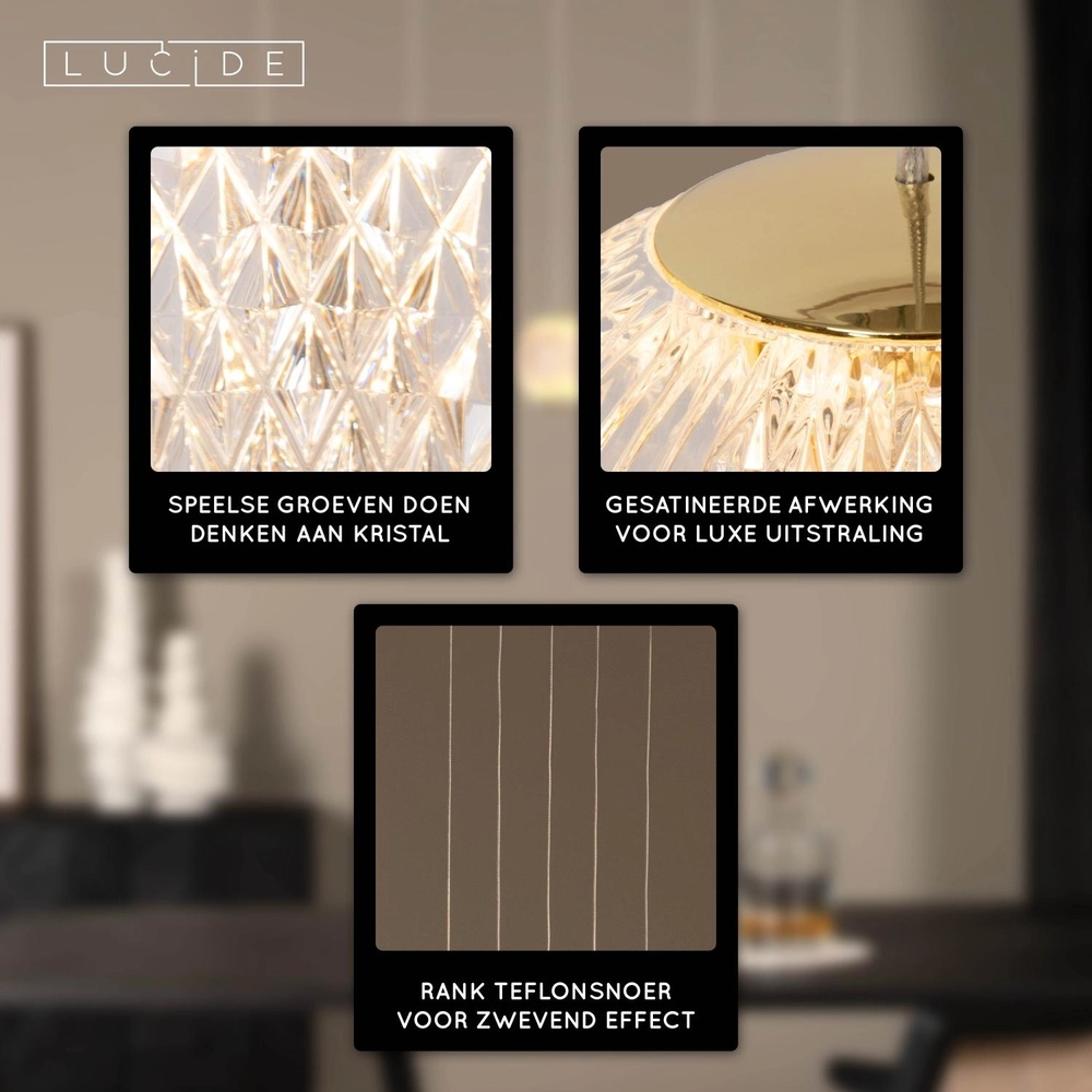 Goldene Pendellampe Cintra 5-Licht Lucide 5411212134400