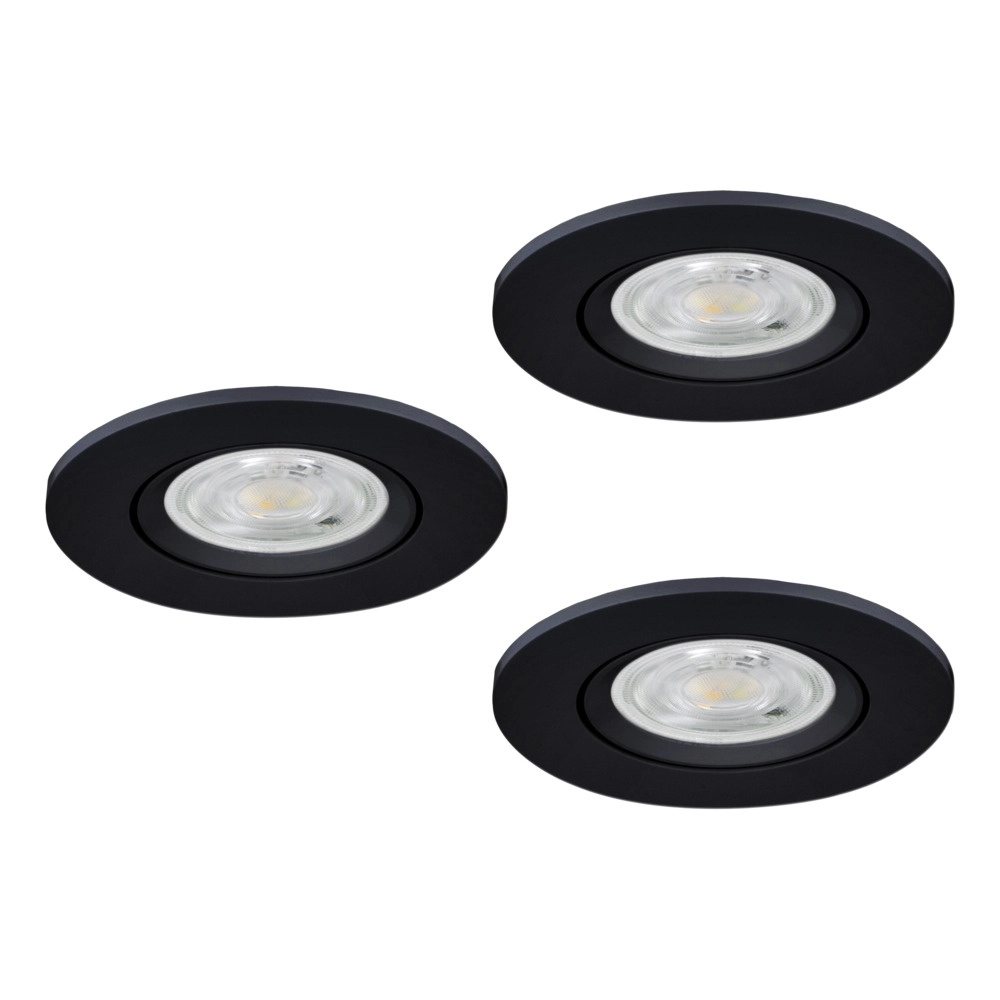 Set mit 3 Einbaustrahlern Barranco schwarz Ø 9cm - 3-stufig CCT Eglo 9008606359431