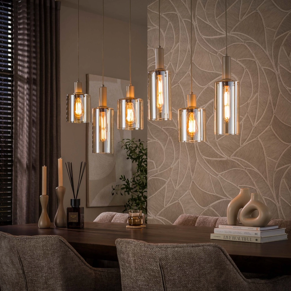 Design-Pendellampe Sepiora 6-helles Sandbraun