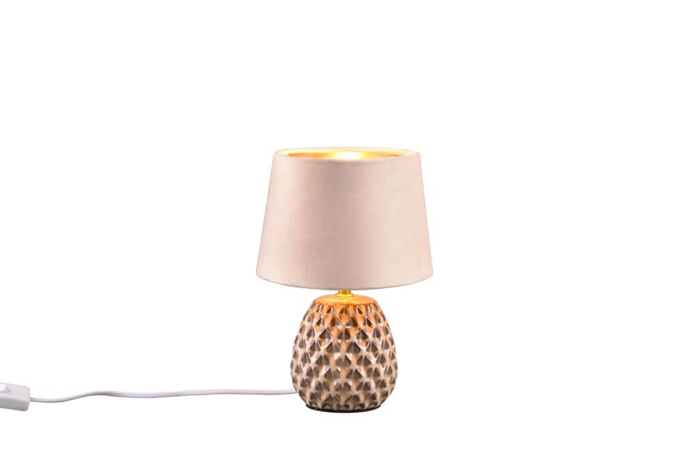 Braune Tischlampe Ariana mit taupefarbenem Farbton S Trio 4017807574678