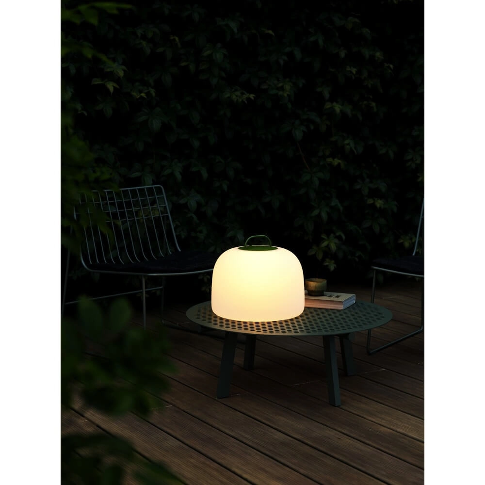 Tischlampe Kettle To-Go wiederaufladbar weiß mit grün Ø 36cm Nordlux 5704924012891