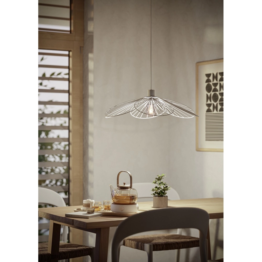 Pendellampe Binacua sandbraun Ø 45 cm