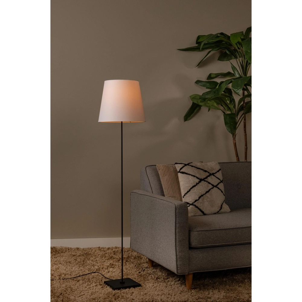 Stehlampe Pendio Schwarz mit weißer Motorhaube Lucide 5411212194084
