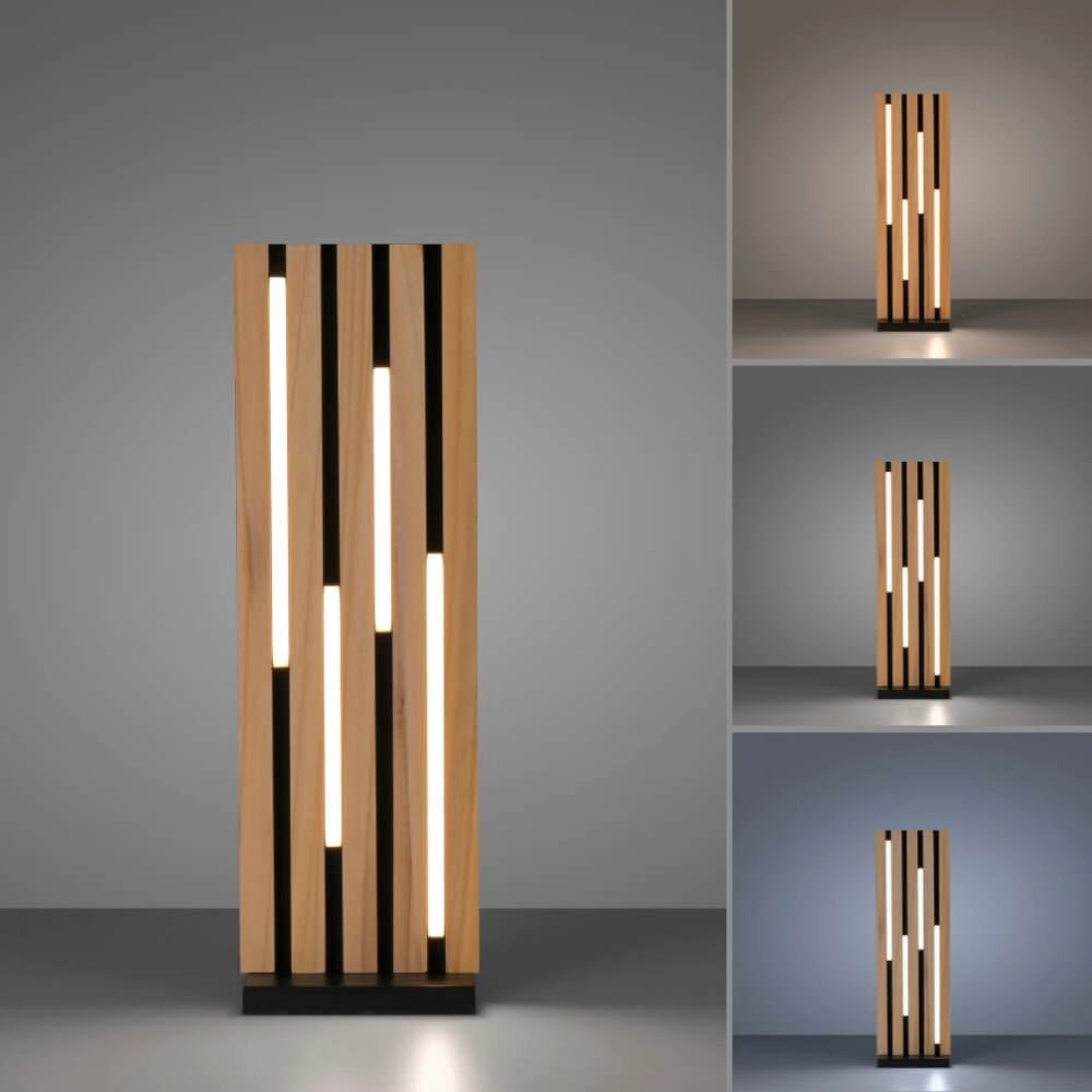 Designer-Stehleuchte Q-Akustik Holz Paul Neuhaus 4012248385401