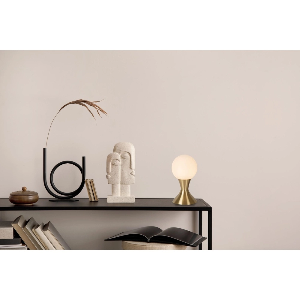 Goldene Tischlampe Moya mit Opal Lucide 5411212251046