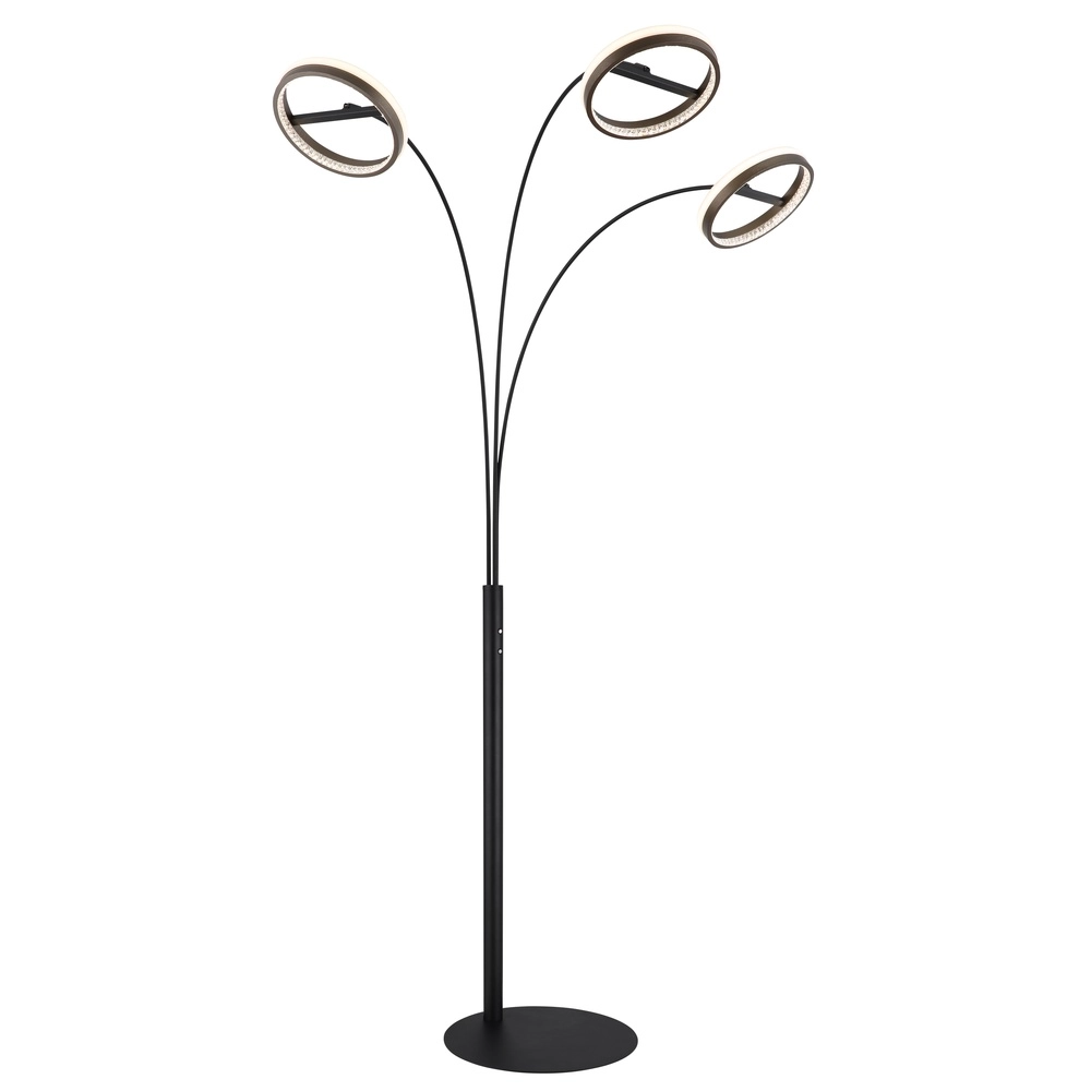 Design-Stehlampe Della 3-Licht Schwarz