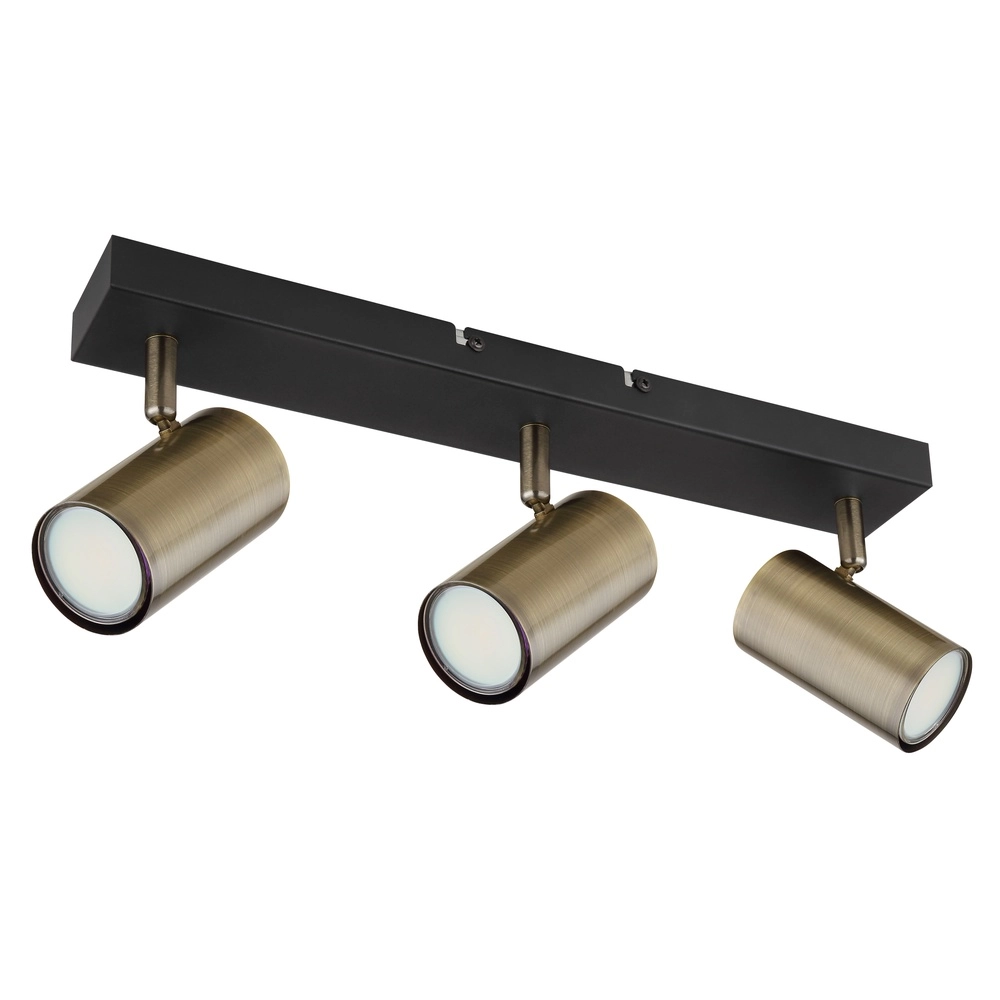 Deckenlampe 3-Leuchten Robby Schwarz mit Bronze Globo 9007371442980