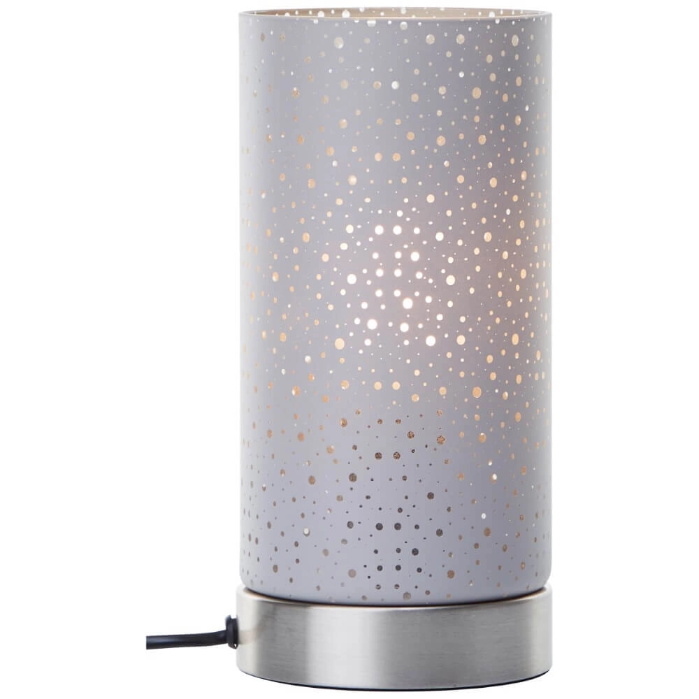 Tischlampe Scarlett Nickel mit Grau
