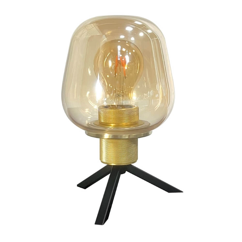 Tischlampe Reflexion Ø 14cm - mit bernsteinfarbenem Glas Steinhauer 8712746171020