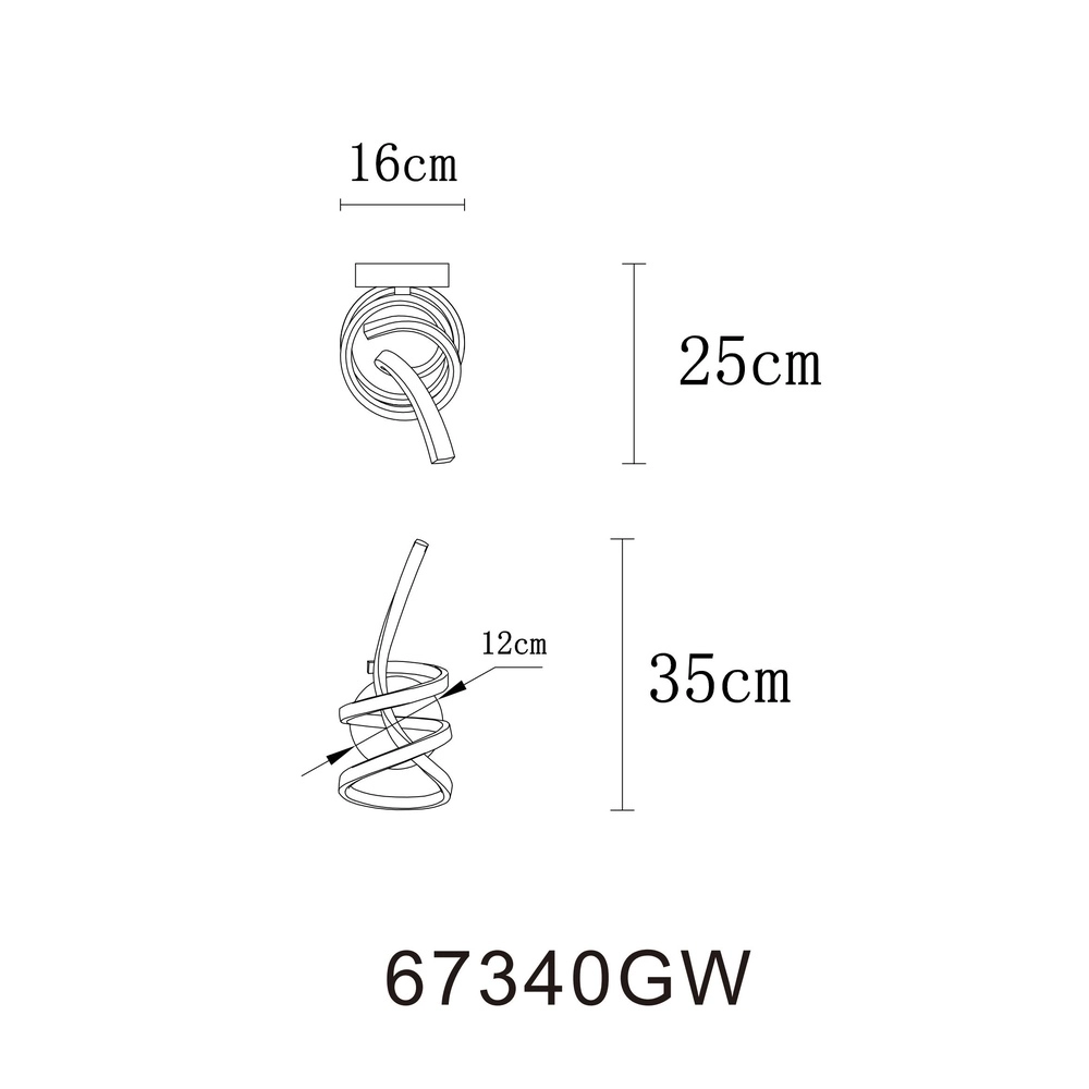 Curl-Wandlampe Iduna Gold Globo 9007371510429