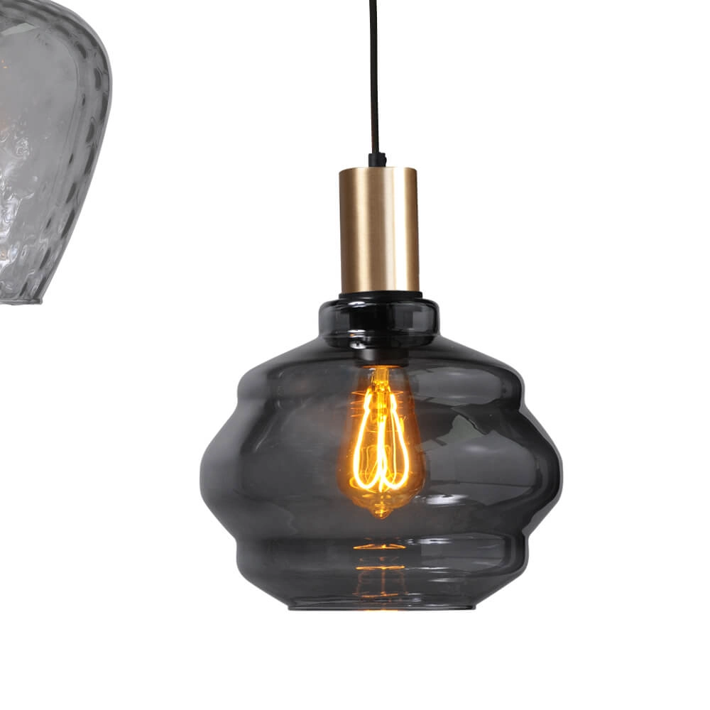 5-flammige Hängelampe - Gold - Porto mit verschiedenen Gläsern Masterlight 8718121270401