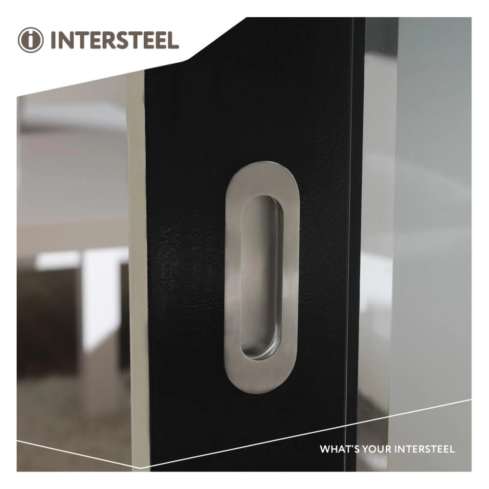 Türschiebegriff oval Alvro 12x4cm Edelstahl-Jalousie Intersteel 8714186104644