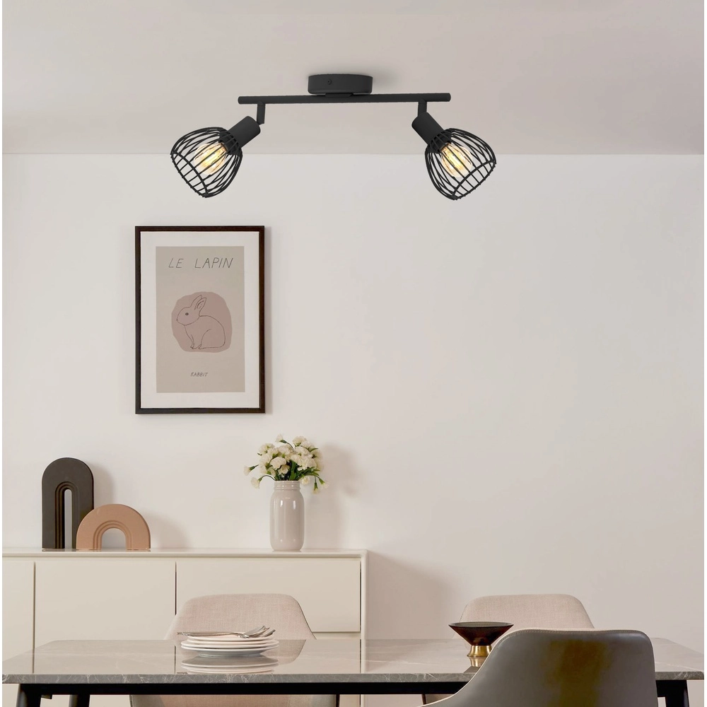 2-Licht Drahtlampenscheinwerfer Sonnino schwarz - E14 Eglo 9008606306039