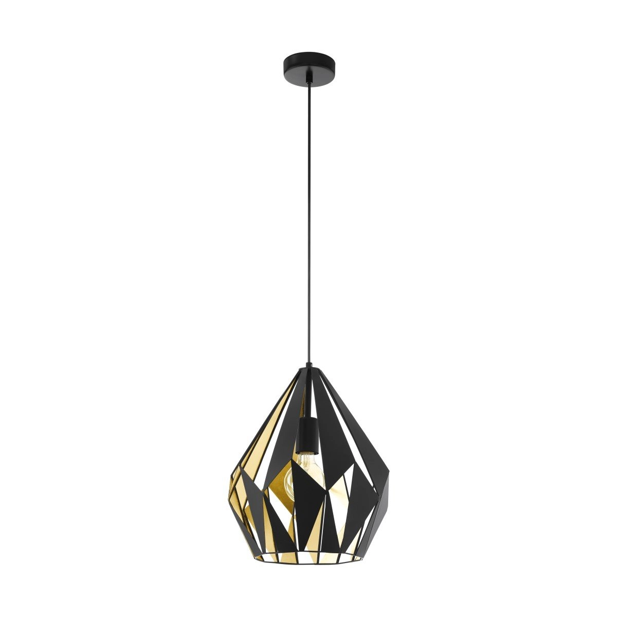 Pendelleuchte Carlton 1 31 cm schwarz mit gold Eglo 9002759499310