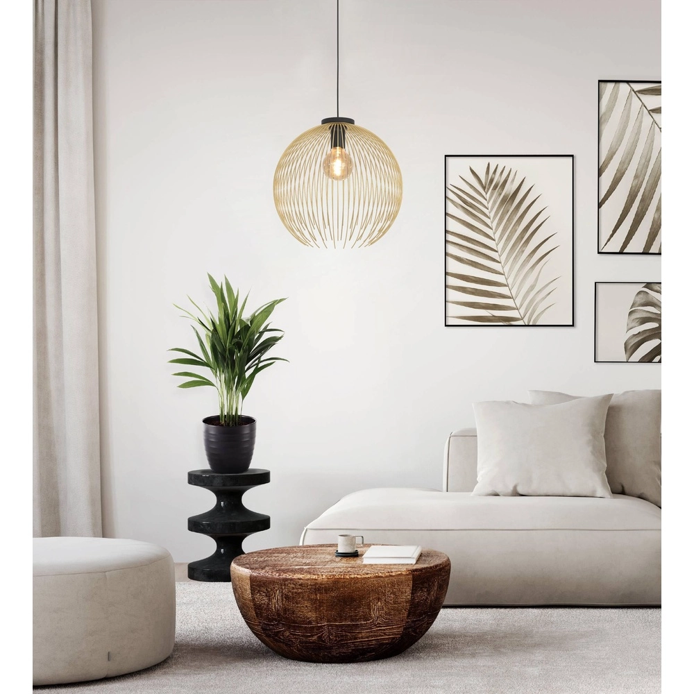 Drahtlampe Venezuela Ø 40cm – schwarz mit Gold Eglo 9008606282265