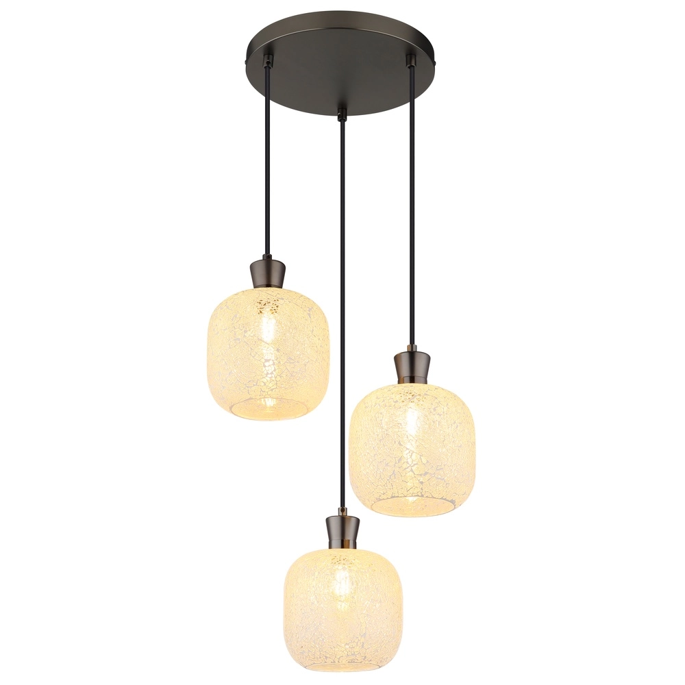 3-Licht Pendellampe Brokana Gunmetal