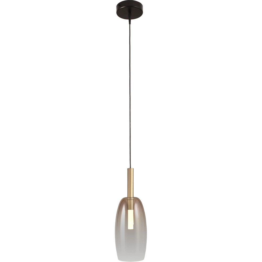 Pendellampe Ø 11,5 cm Lido Olive Gold mit goldverblasstem Glas