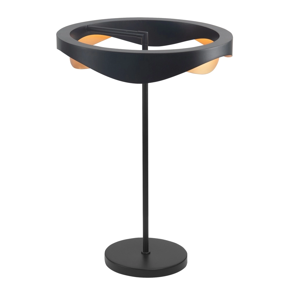 Design-Tischleuchte Ascoli schwarz mit gold Ø 36cm