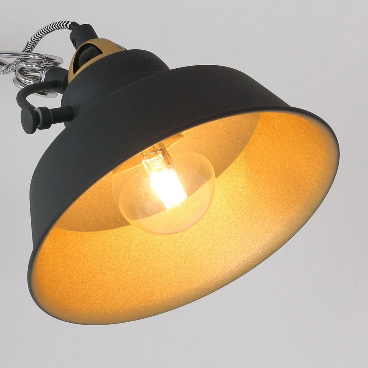 Wandleuchte Mexlite schwarz mit gold Steinhauer 8712746114720